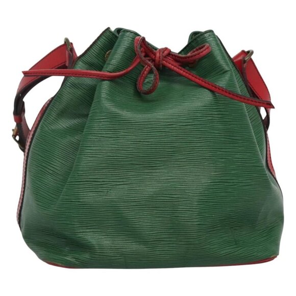 LOUIS VUITTON Epi Petit Noe Shoulder Bag Bicolor Green Red LV Auth